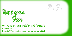 matyas fur business card